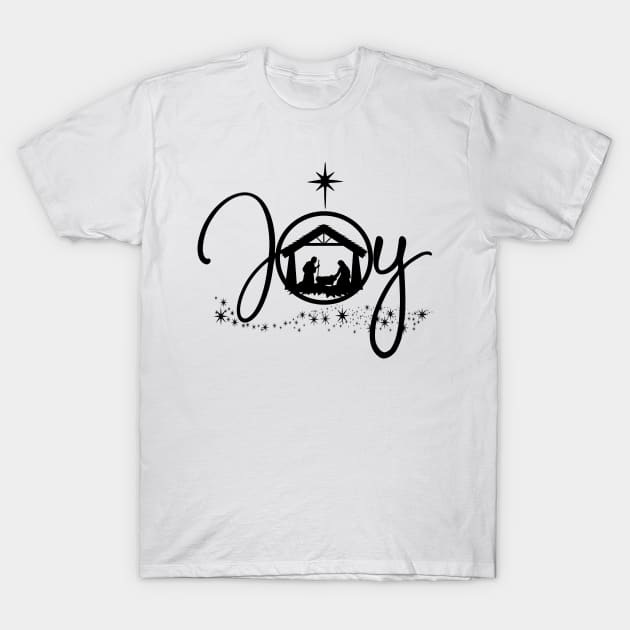 Christmas Christian Joy Jesus Nativity Scene Faith Gift T-Shirt by Kimmicsts